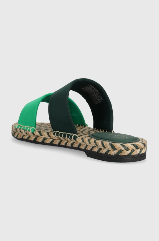 Obuwie Tommy Hilfiger klapki TH SATIN FLAT ESPADRILLE SANDAL FW0FW07747 zielony