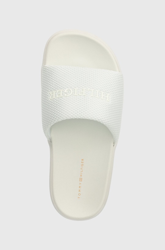 Παντόφλες Tommy Hilfiger PLATFORM MESH POOL SLIDE λευκό FW0FW07828