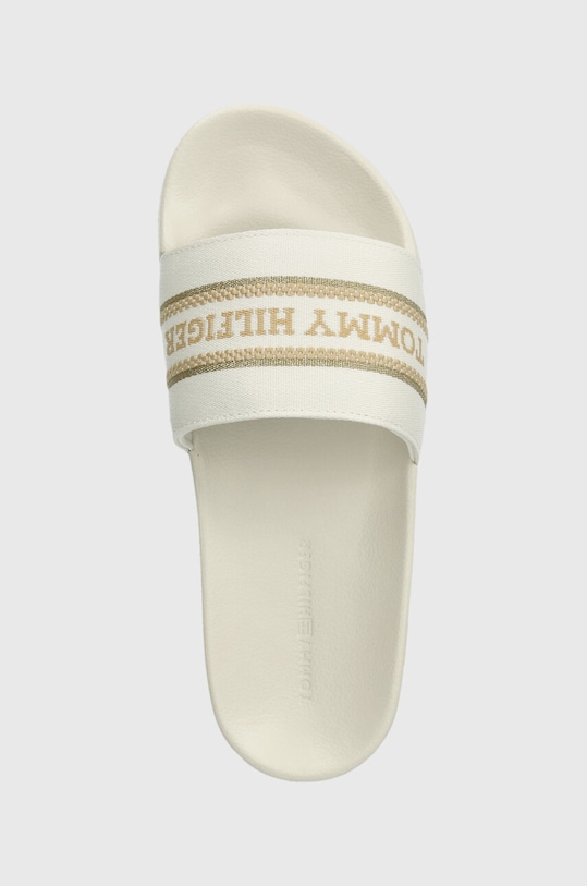 Natikači Tommy Hilfiger HILFIGER POOLSLIDE WITH WEBBING bež FW0FW07845
