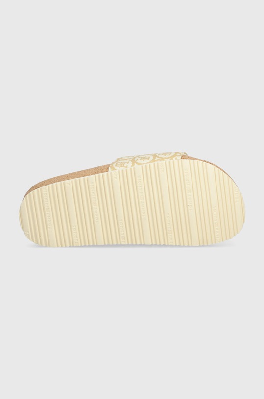 Pantofle Tommy Hilfiger TH EMBLEM CORK SLIDE FW0FW07848 béžová