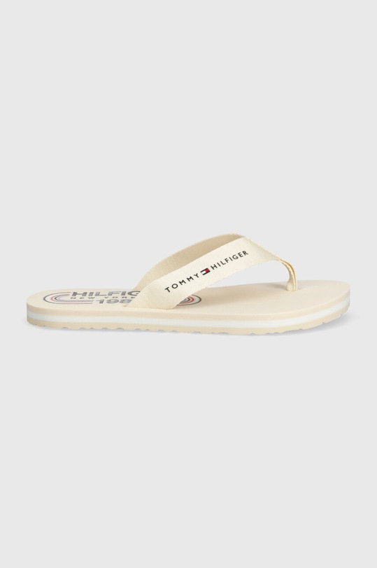 Žabky Tommy Hilfiger GLOBAL STRIPES FLAT BEACH SANDAL FW0FW07856 béžová SS24