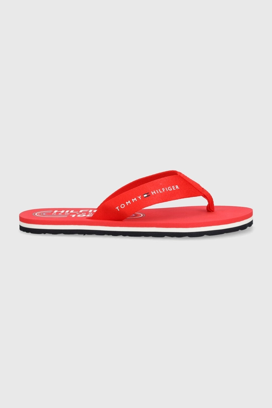 Žabky Tommy Hilfiger GLOBAL STRIPES FLAT BEACH SANDAL FW0FW07856 červená SS24