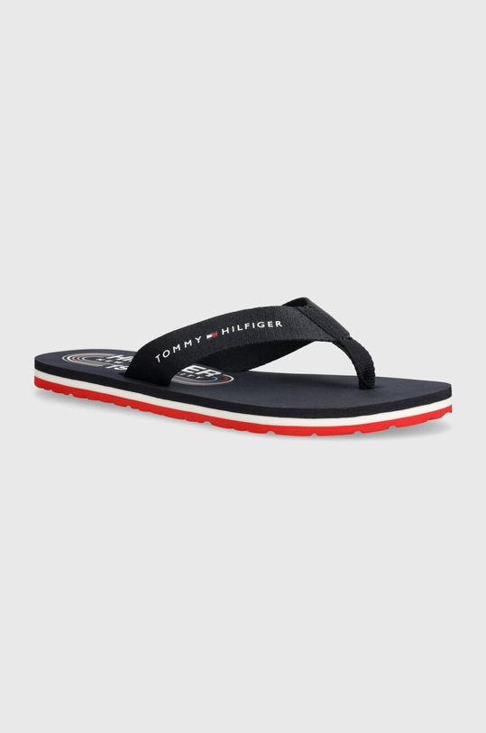 Tommy Hilfiger japonki GLOBAL STRIPES FLAT BEACH SANDAL tekstylny granatowy FW0FW07856