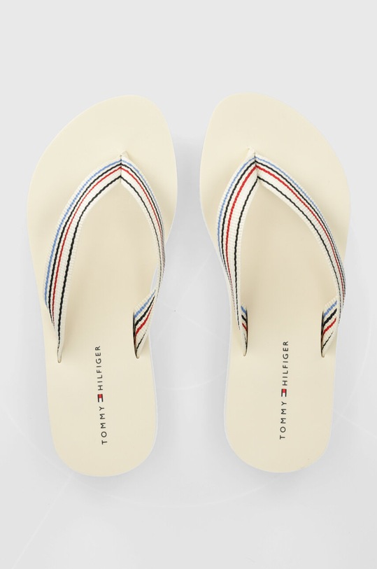 Tommy Hilfiger slapi WEDGE STRIPES BEACH SANDAL coturn bej FW0FW07858