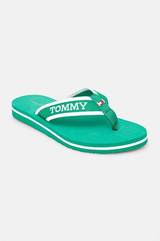 Žabky Tommy Hilfiger HILFIGER WEBBING POOL SLIDE zelená FW0FW07859