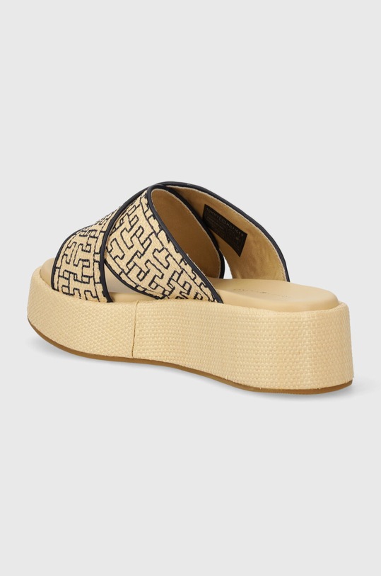 Boty Pantofle Tommy Hilfiger TH MONO RAFIA FLATFORM FW0FW07895 béžová