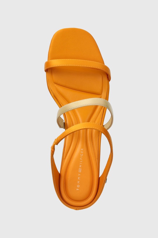 Tommy Hilfiger ciabatte slide TH STRAP SATIN MID HEEL arancione FW0FW07899