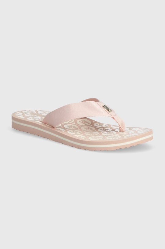 Žabky Tommy Hilfiger TH EMBLEM BEACH SANDAL textilný ružová FW0FW07900