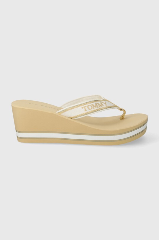 Žabky Tommy Hilfiger HILFIGER WEDGE BEACH SANDAL klín béžová FW0FW07903
