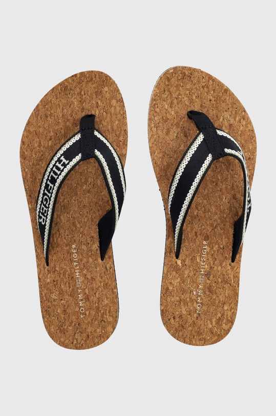 Žabky Tommy Hilfiger HILFIGER CORK BEACH SANDAL FW0FW07904 námořnická modř SS24