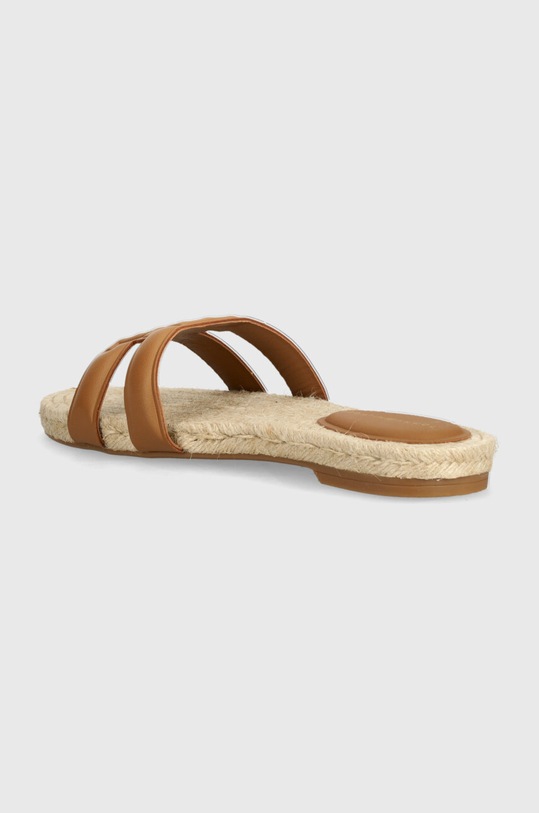 Obuwie Tommy Hilfiger klapki skórzane TH EMBOSS FLAT ESP SANDAL FW0FW07928 brązowy