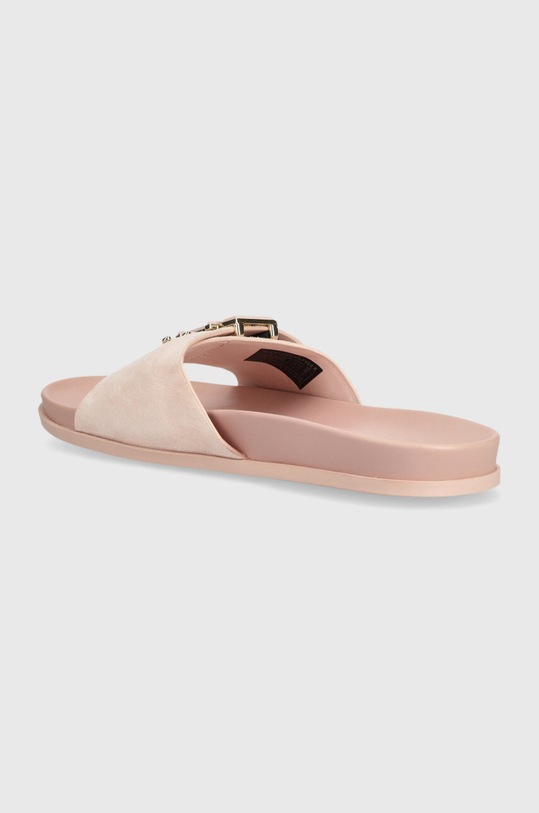 Boty Semišové pantofle Tommy Hilfiger TH HARDWARE SUEDE FLAT SANDAL FW0FW07935 růžová