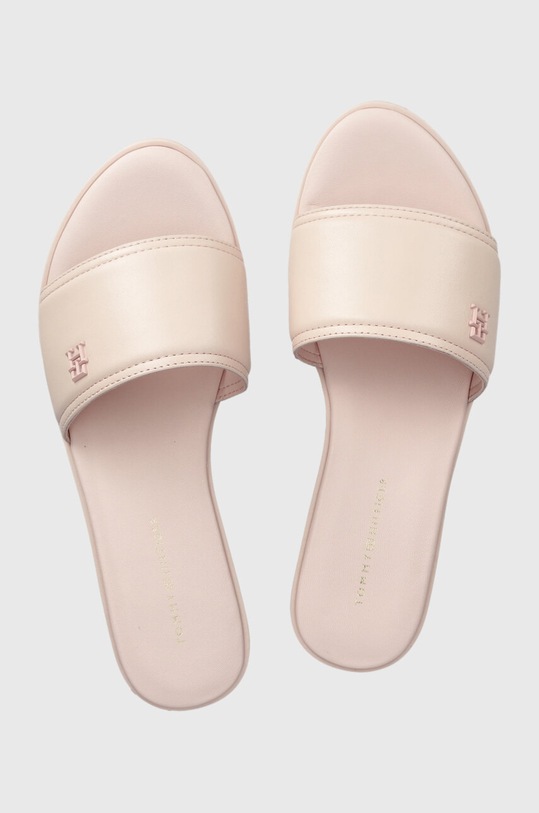 Tommy Hilfiger klapki skórzane POP COLOR MULE SANDAL płaski różowy FW0FW07936