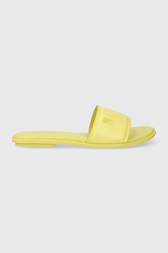Tommy Hilfiger klapki skórzane POP COLOR MULE SANDAL płaski żółty FW0FW07936