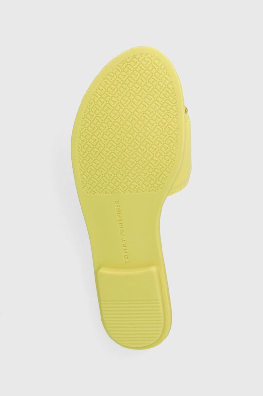 Kožené šľapky Tommy Hilfiger POP COLOR MULE SANDAL FW0FW07936 žltá
