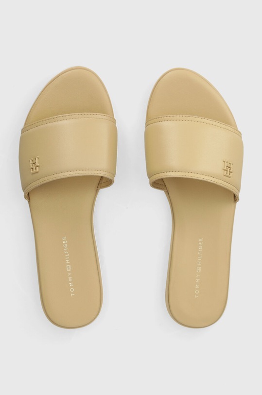 Шкіряні шльопанці Tommy Hilfiger POP COLOR MULE SANDAL віденський бежевий FW0FW07936