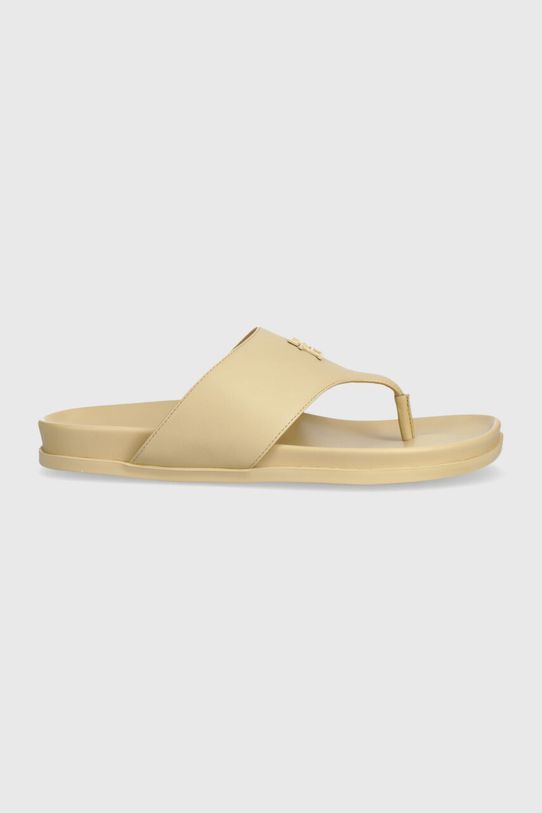Tommy Hilfiger japonki skórzane THONG COMFORT SANDAL płaski beżowy FW0FW08042
