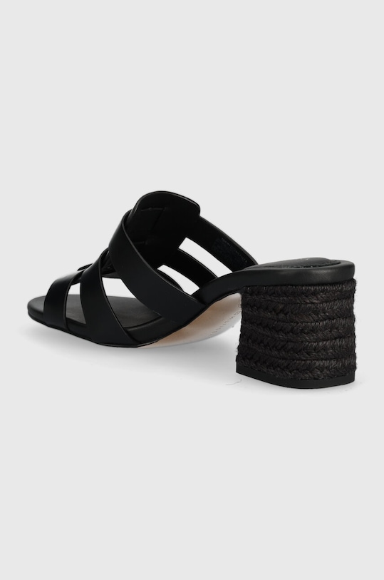 Взуття Шкіряні шльопанці Tommy Hilfiger BLOCK MID HEEL LEATHER SANDAL FW0FW08049 чорний