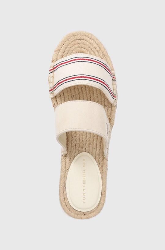Tommy Hilfiger klapki SHIRTING FLAT ESPADRILLE SANDAL beżowy FW0FW08055