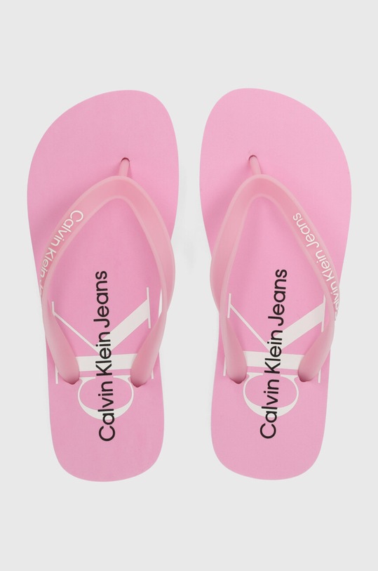 Calvin Klein Jeans japonki BEACH SANDAL MONOLOGO TPU syntetyczny różowy YW0YW01246