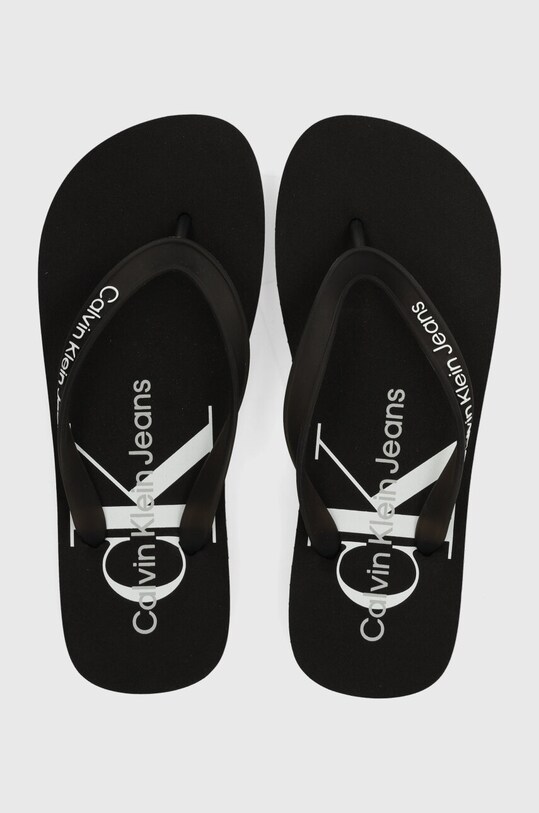 Calvin Klein Jeans slapi BEACH SANDAL MONOLOGO TPU sintetic negru YW0YW01246