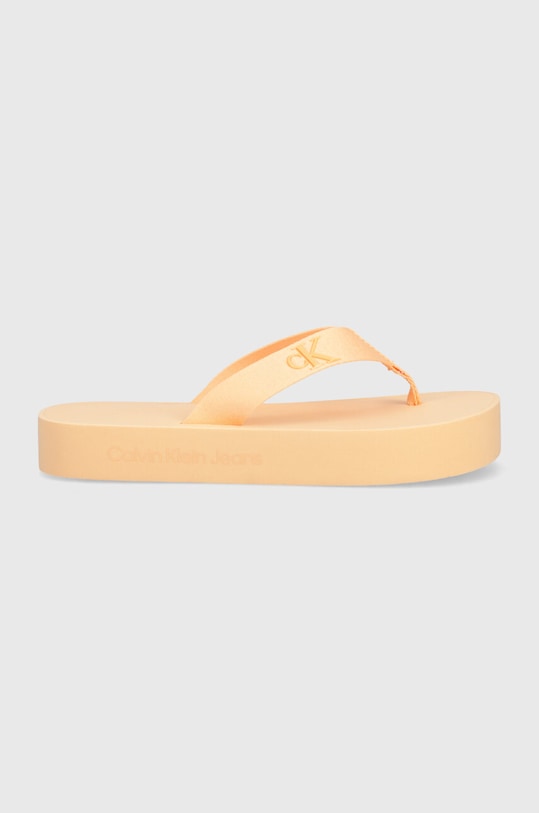 Джапанки Calvin Klein Jeans FLATFORM FLIPFLOP JELLY YW0YW01398 оранжев SS24