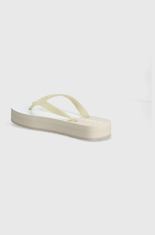Obuwie Calvin Klein Jeans japonki BEACH SANDAL FLATFORM MONOLOGO YW0YW01617 beżowy
