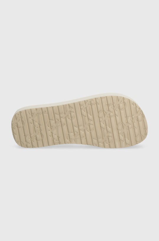 Calvin Klein Jeans japonki BEACH SANDAL FLATFORM MONOLOGO YW0YW01617 beżowy