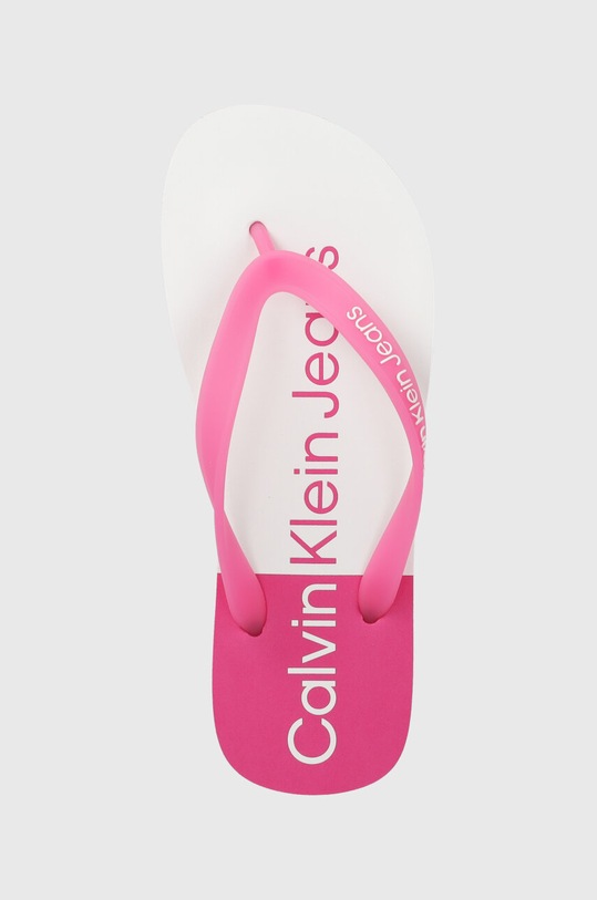 Calvin Klein Jeans japonki BEACH SANDAL FLATFORM MONOLOGO różowy YW0YW01617