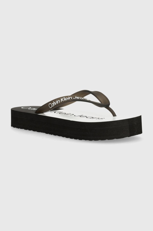 Calvin Klein Jeans japonki BEACH SANDAL FLATFORM MONOLOGO platforma czarny YW0YW01617