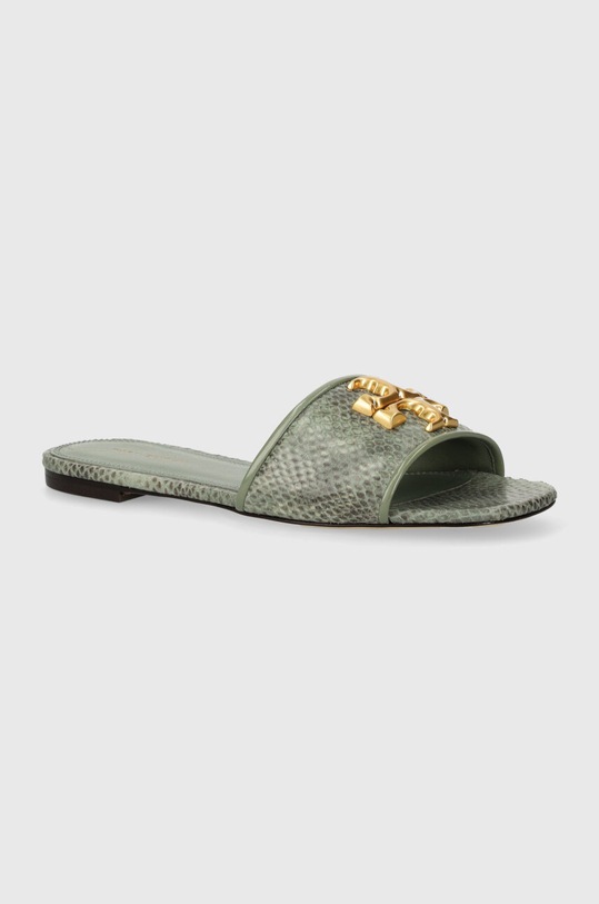 Kožené pantofle Tory Burch Eleanor Slide přírodní kůže zelená 155132.300