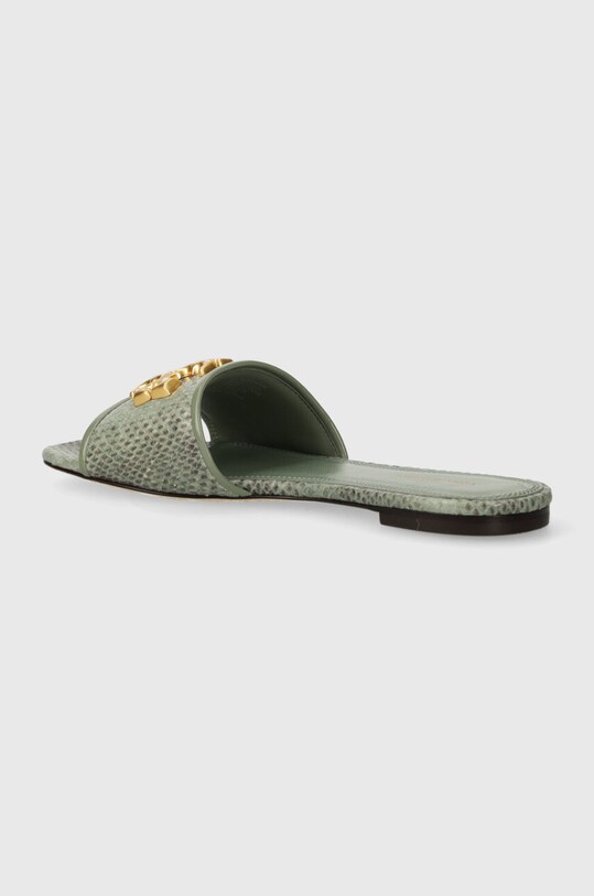 Încălțăminte Tory Burch slapi de piele Eleanor Slide 155132.300 verde