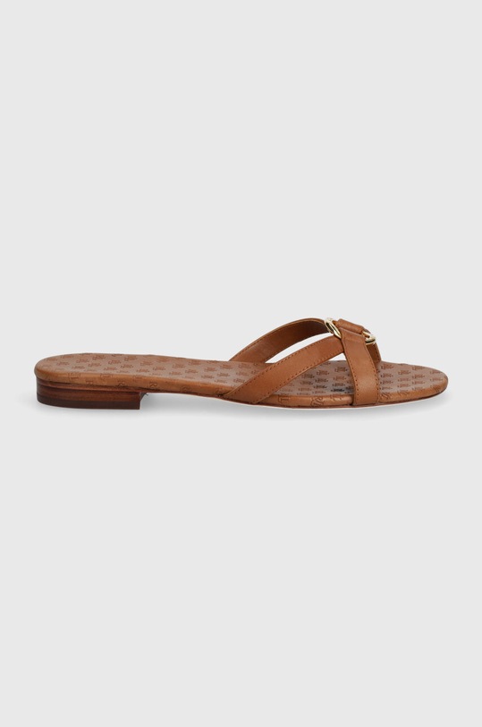 Кожаные шлепанцы Lauren Ralph Lauren Emmy 802927945002.270 коричневый SS24