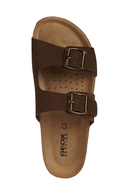 Δερμάτινες παντόφλες Geox D BRIONIA D35LSL.00032.C6009 καφέ