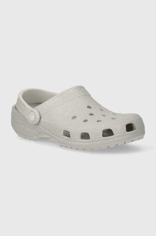 Παντόφλες Crocs Classic Glitter Clog φλατ ασημί 205942.0IC