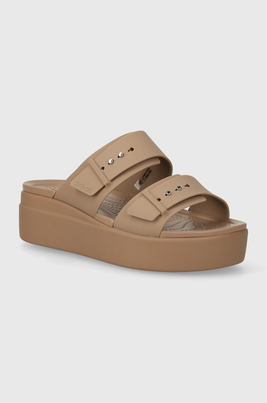 Шльопанці Crocs Brooklyn Low Wedge Sandal платформа коричневий 207431.2Q9