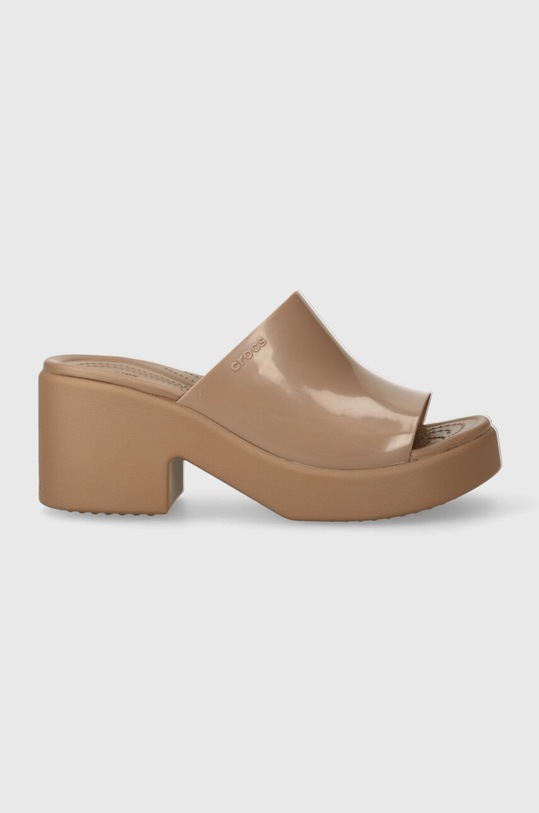 Παντόφλες Crocs Brooklyn High Shine Heel Slide 209709.2Q9 καφέ SS24