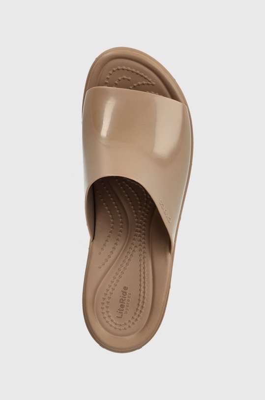 Παντόφλες Crocs Brooklyn High Shine Heel Slide καφέ 209709.2Q9
