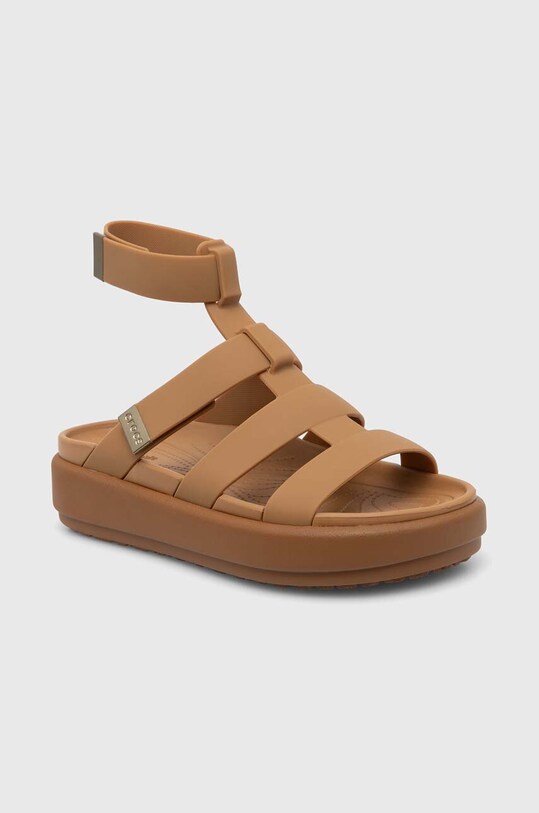 Сандалі Crocs Brooklyn Luxe Gladiator платформа коричневий 209557.2U3