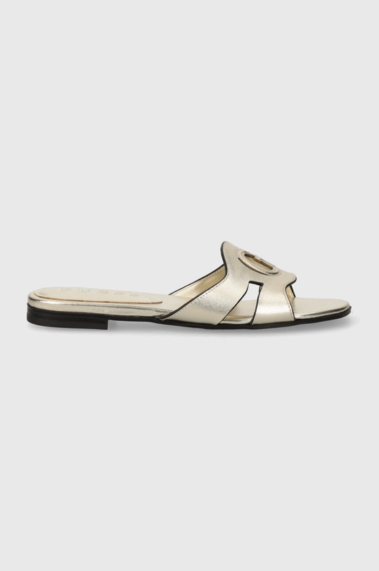 Kožené šľapky Guess CIELLA FLGCIA.LEM19.PLATI zlatá SS24