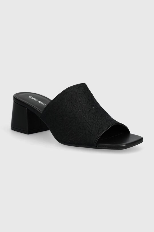 Calvin Klein papuci HEEL MULE 45 MONOCQ gros negru HW0HW01936