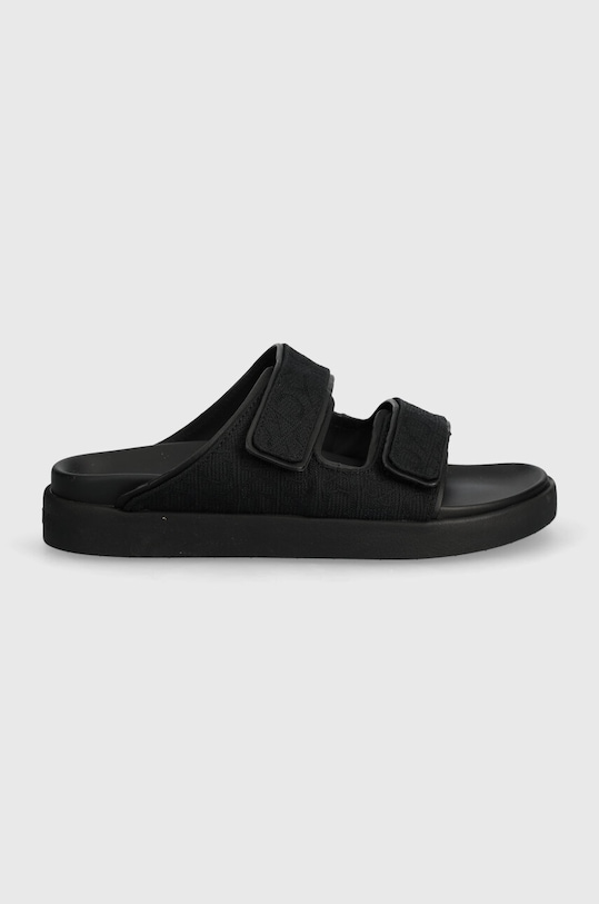 Šľapky Calvin Klein FLAT ADJ SLIDE MONOCQ HW0HW01955 čierna SS24