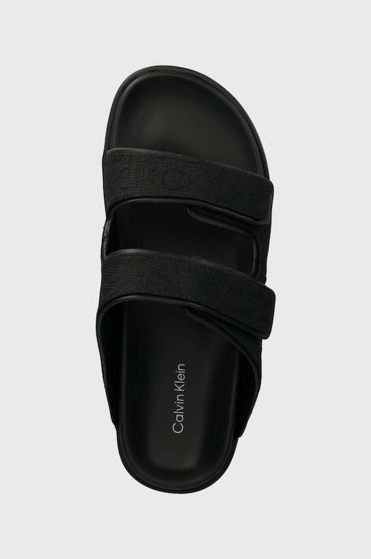 Šľapky Calvin Klein FLAT ADJ SLIDE MONOCQ čierna HW0HW01955