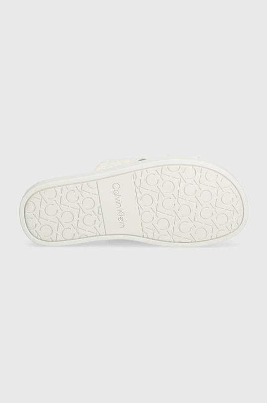 Παντόφλες Calvin Klein FLAT SLIDE EPI MONO HW0HW01957 λευκό