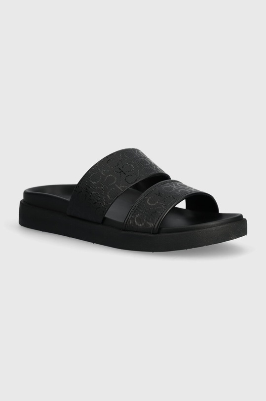 Παντόφλες Calvin Klein FLAT SLIDE EPI MONO φλατ μαύρο HW0HW01957