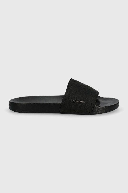 Calvin Klein klapki POOL SLIDE WCALVIN MET MONOCQ HW0HW01971 czarny SS24