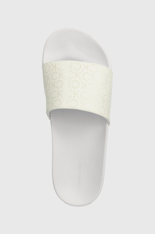 Παντόφλες Calvin Klein POOL SLIDE EPI MONO λευκό HW0HW01974