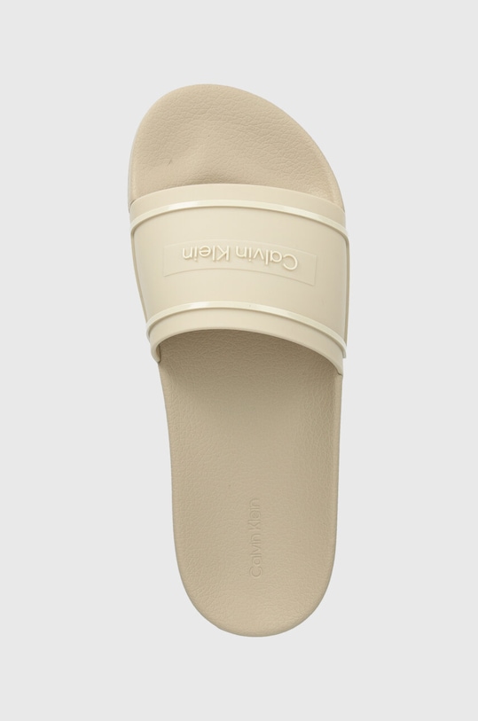 Calvin Klein klapki POOL SLIDE DEBOSS LOGO TPU beżowy HW0HW01976