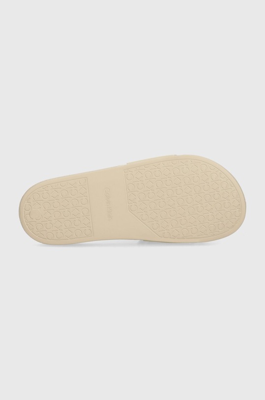Calvin Klein klapki POOL SLIDE DEBOSS LOGO TPU HW0HW01976 beżowy