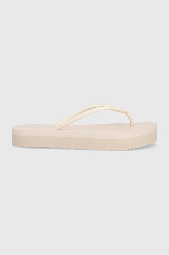 Calvin Klein japonki FLATFORM FF DEBOSS LOGO TPU HW0HW01977 beżowy SS24